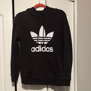 Adidas Black Pullover with White Trefoil